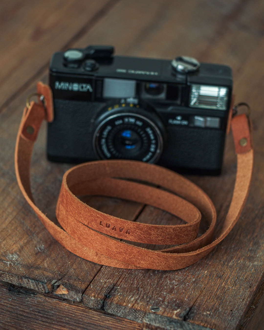 Handmade leather camera strap ramble