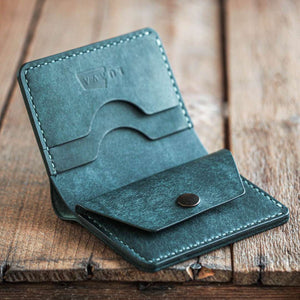 Luava handmade leather bi-fold wallet for men koloss aqua