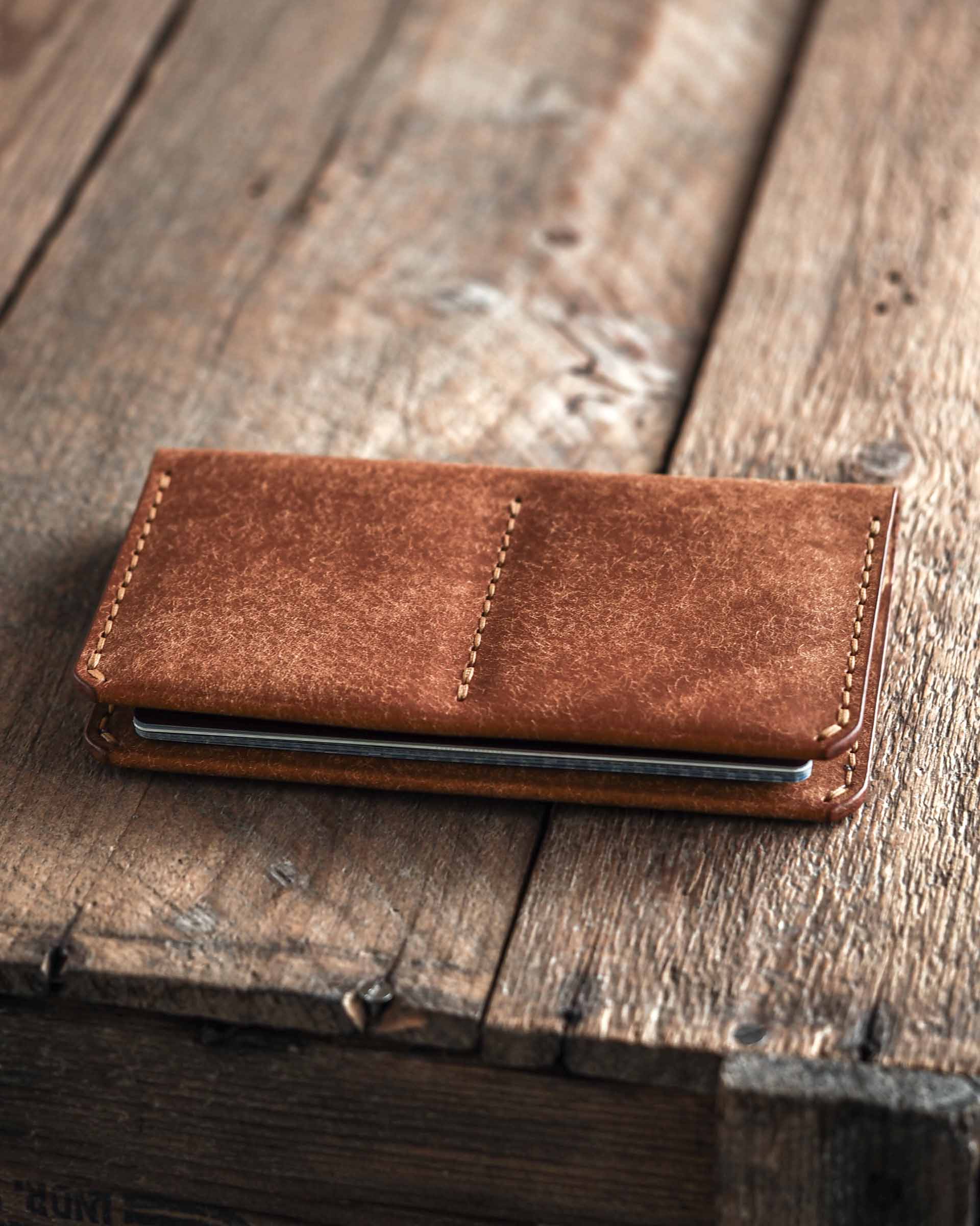 Luava handmade leather passport wallet cognac