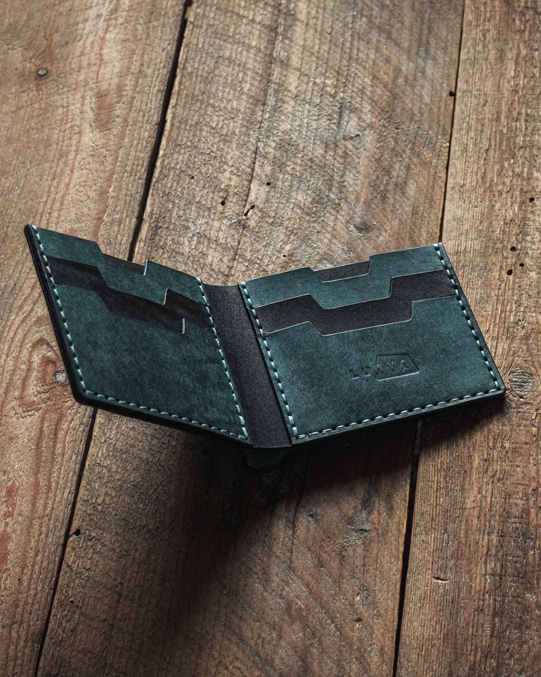 Luava handmade mens bifold leather wallet bermuda