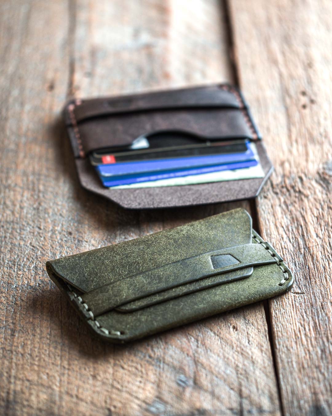 Luava handmade leather wallet Gofer pine