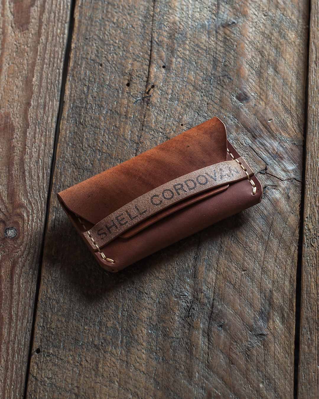 Handmade shell cordovan leather wallet Gofer