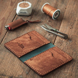 Luava handmade leather bi-fold wallet for men ranch open