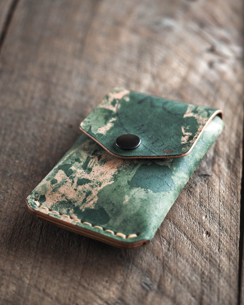 Luava limited edition Shell cordovan leather wallet for men and women - a front pocket wallet and a cardholder Messenger Wallet front