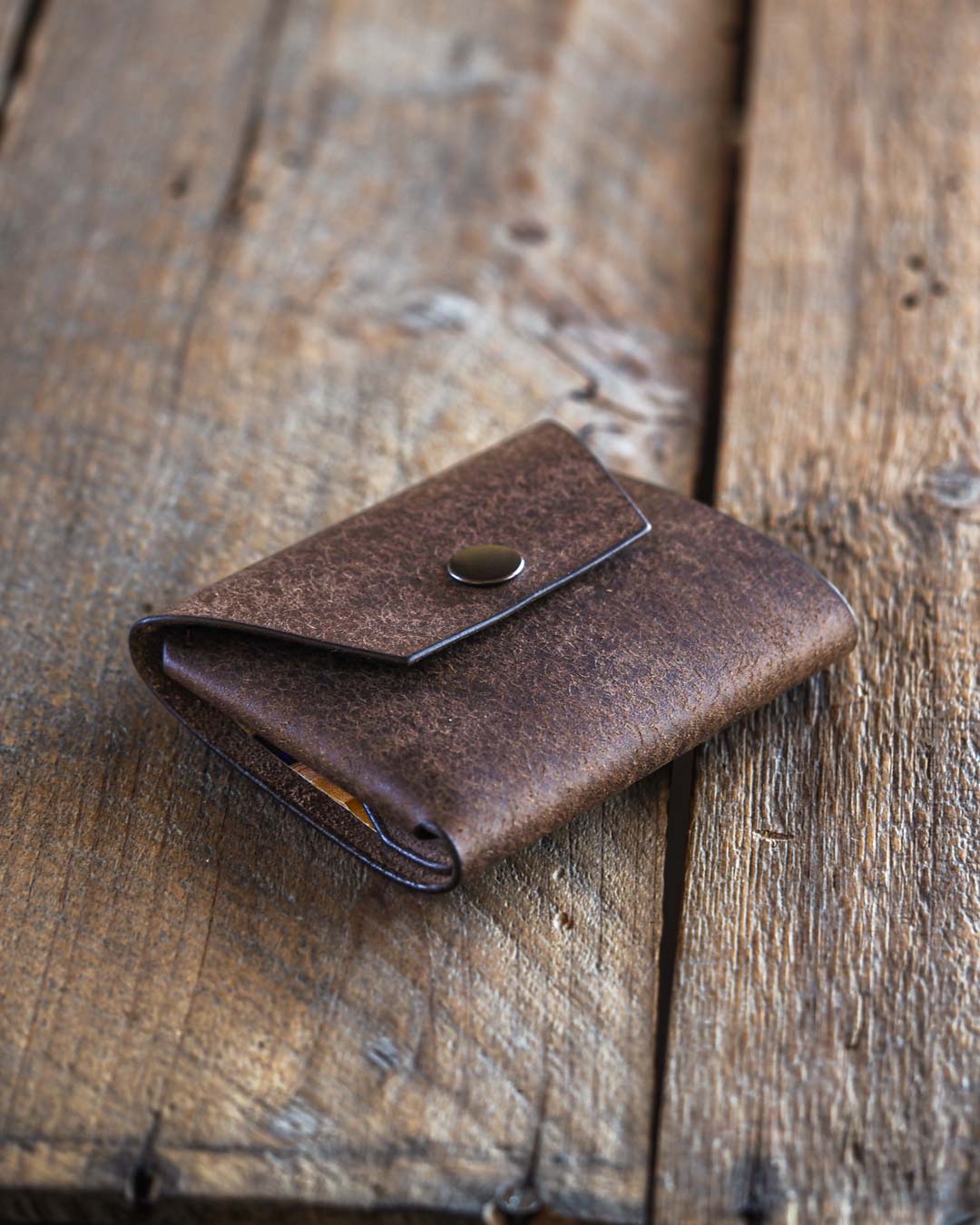 Luava handmade leather wallet Shilling cash wallet coin pouch color tabacco