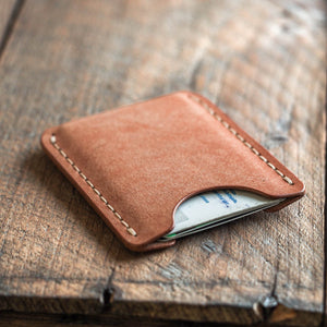 Luava handmade leather wallet Messenger card holder natural back