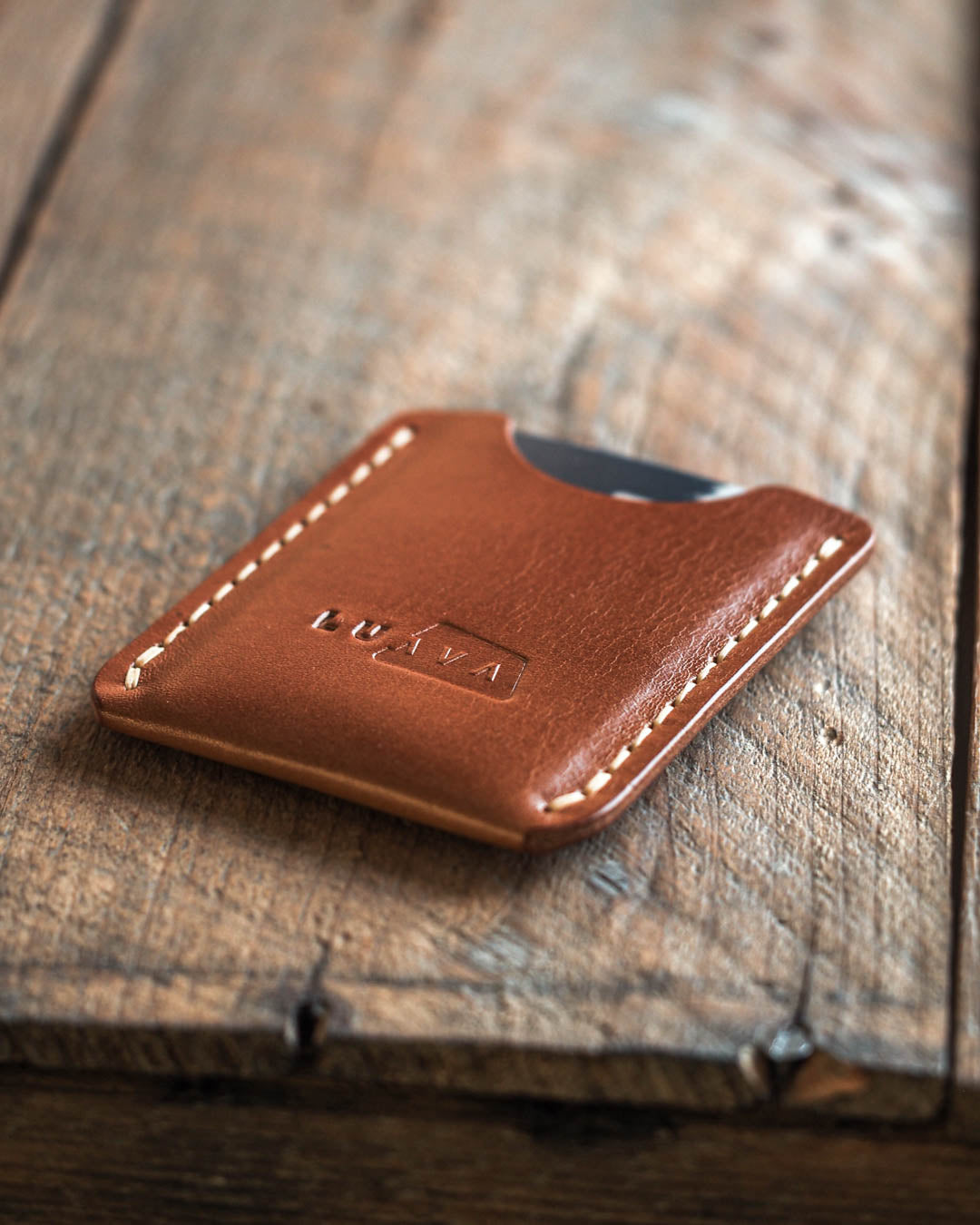 Luava handmade leather wallet Venture card holder Gaucho front
