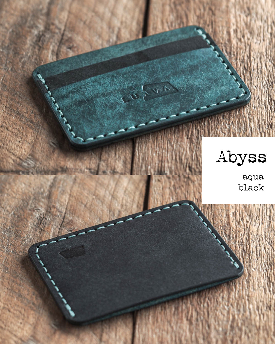 Luava handmade leather front pocket wallet and card holder Color: abyss