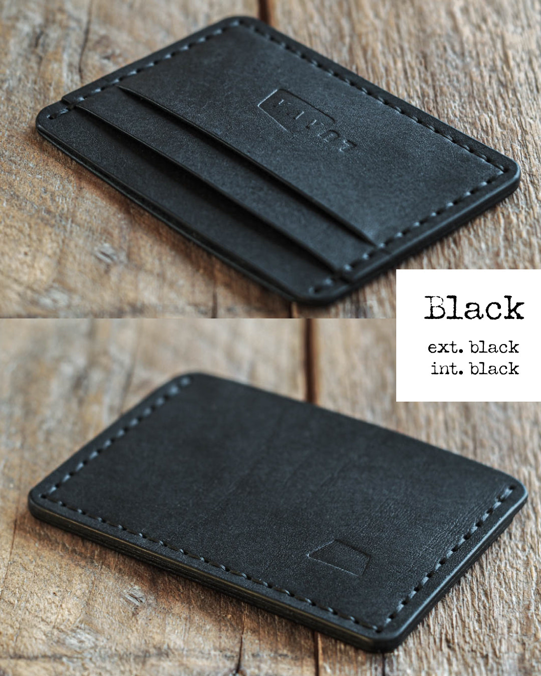 Luava handmade leather front pocket wallet and card holder Color: black