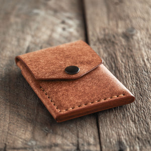 Luava handmade leather wallet Overfold cognac front