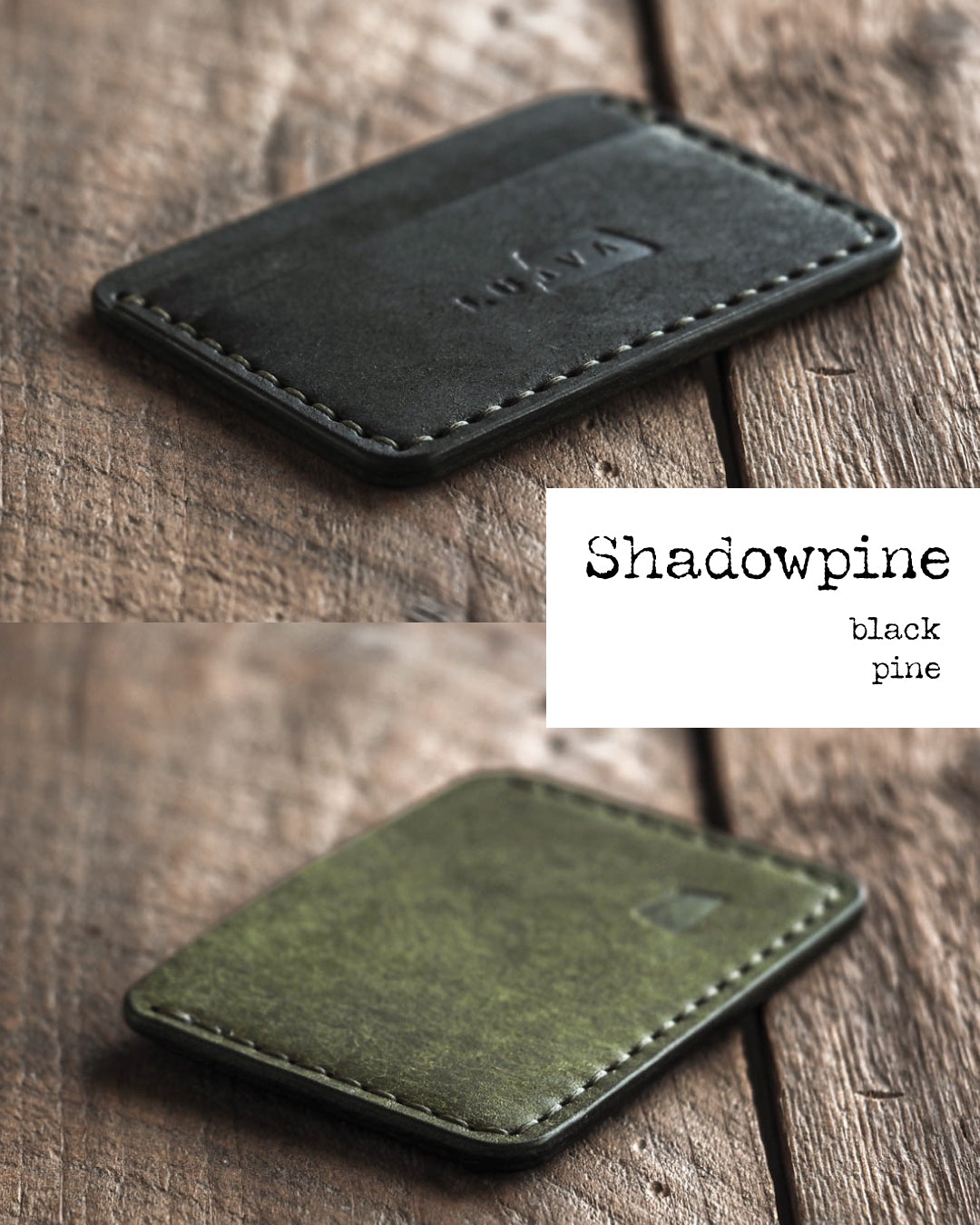Luava handmade leather front pocket wallet and card holder Color: shadowpine