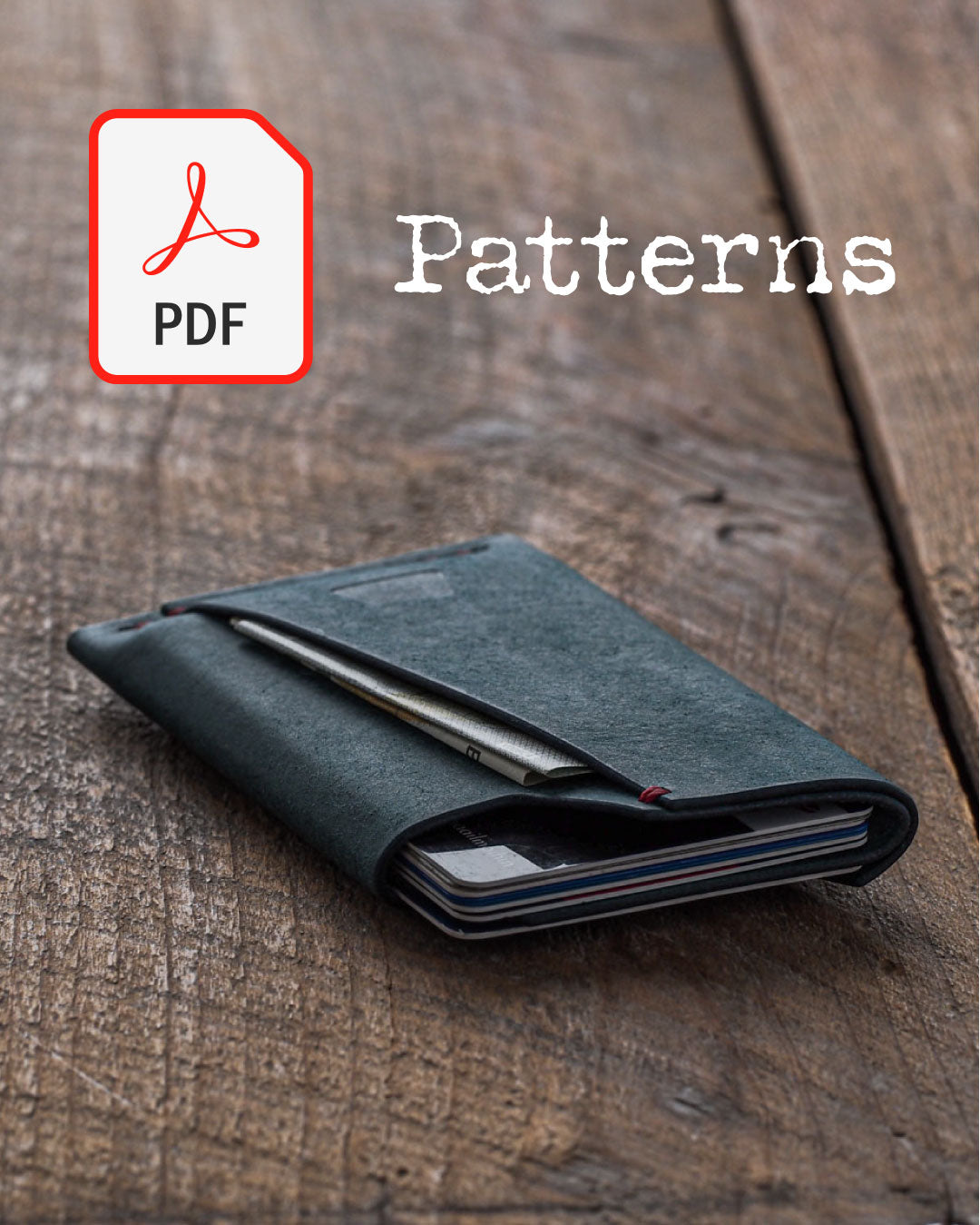 Digital wallet patterns - downloadable .pdf templates for leather crafting