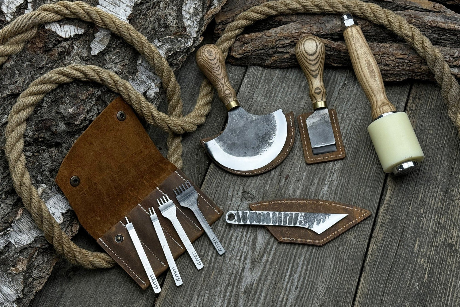 hand forged leather crafting tools by Forged steel tools