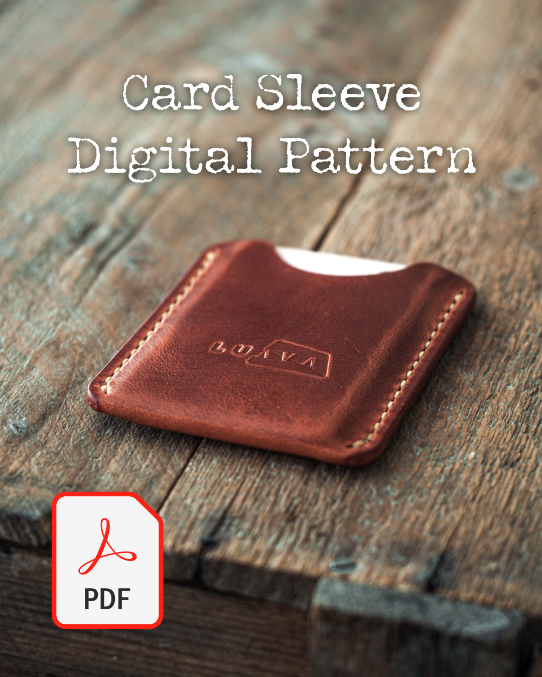 Digital wallet pattern by Luava - handmade leather card sleeve