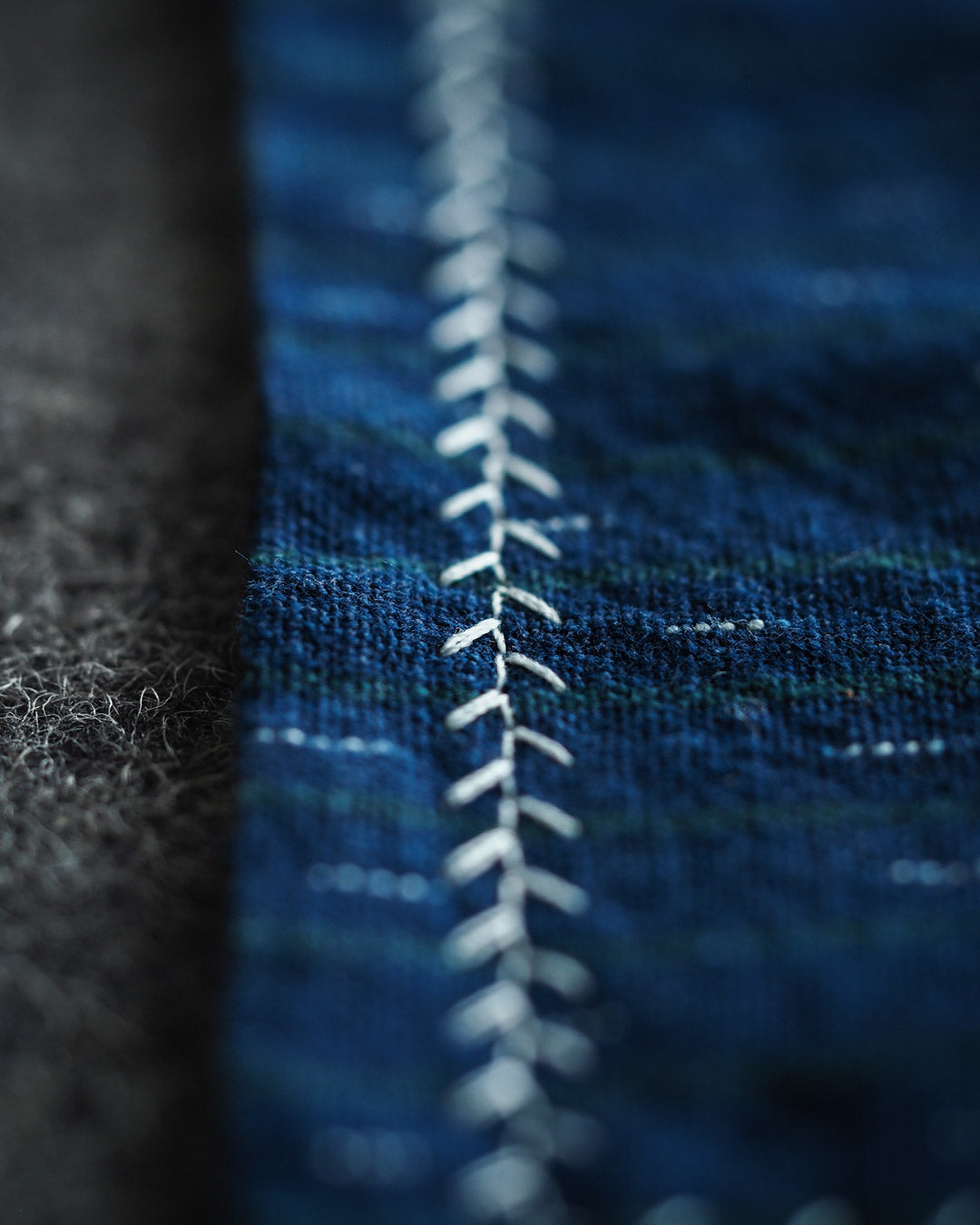 Kanto Goods Japanese indigo kasuri EDC hank. Blue handkerchief with microfibre handmade in Finland