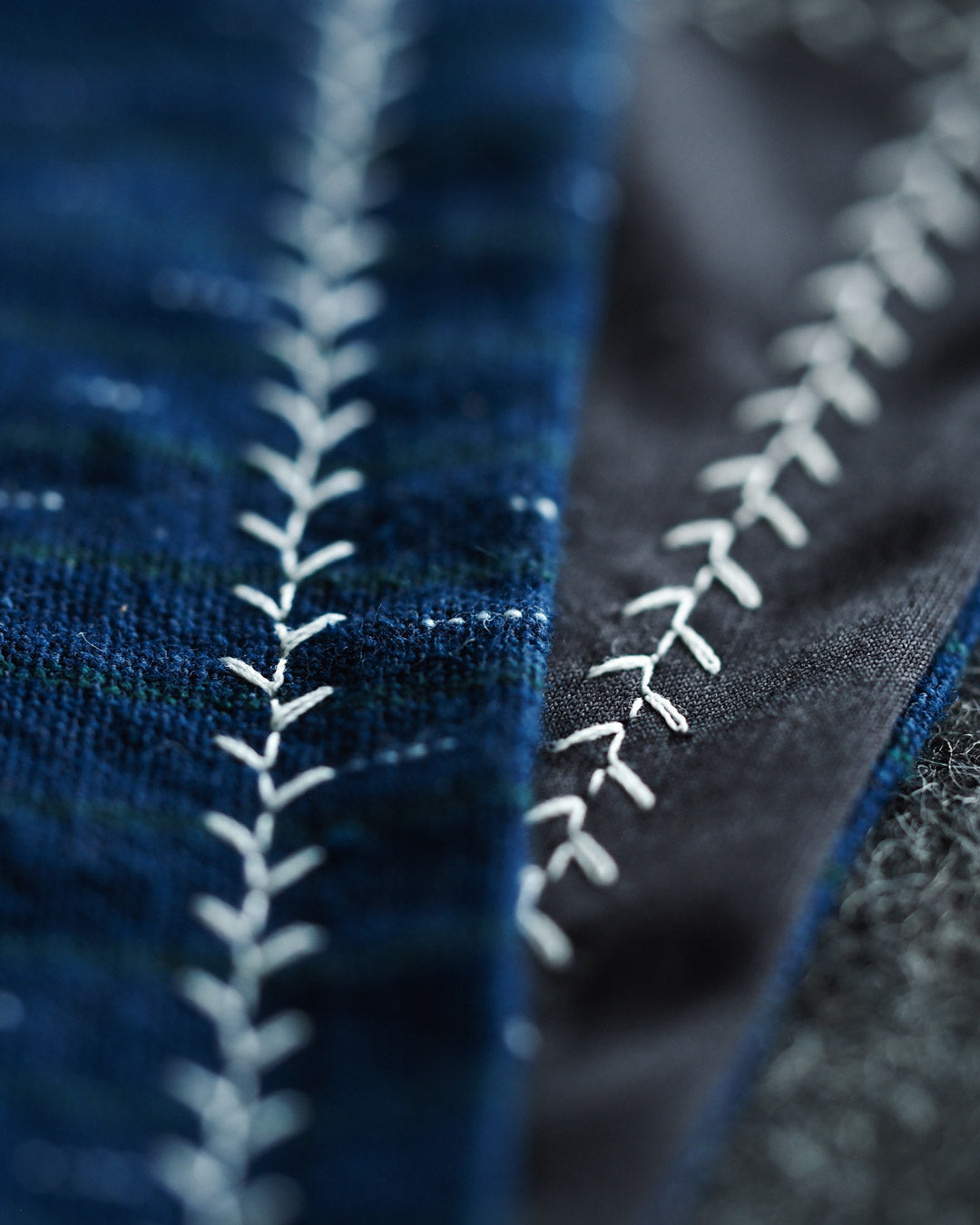 Kanto Goods Japanese indigo kasuri EDC hank. Blue handkerchief with microfibre handmade in Finland