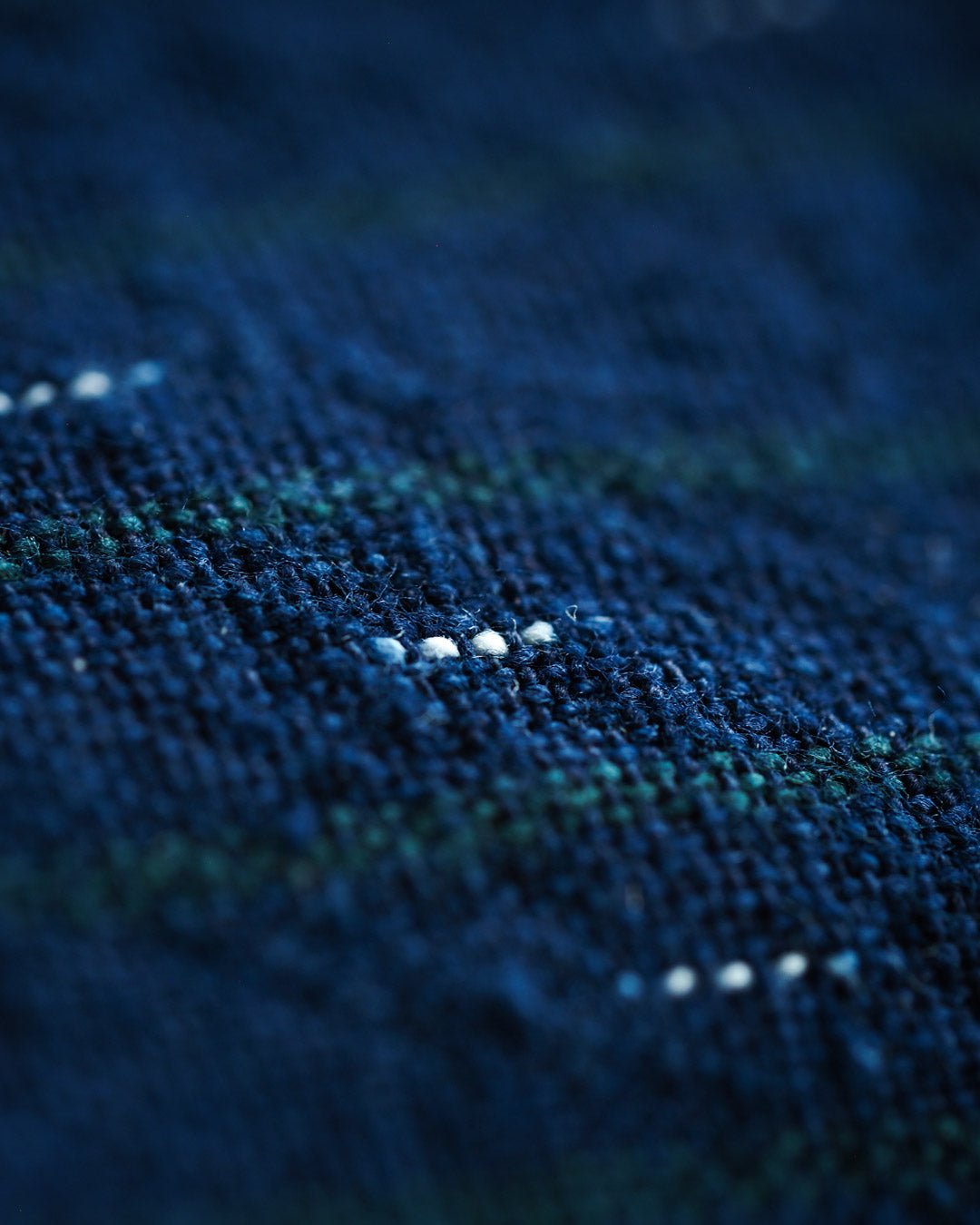 Kanto Goods Japanese indigo kasuri EDC hank. Blue handkerchief with microfibre handmade in Finland