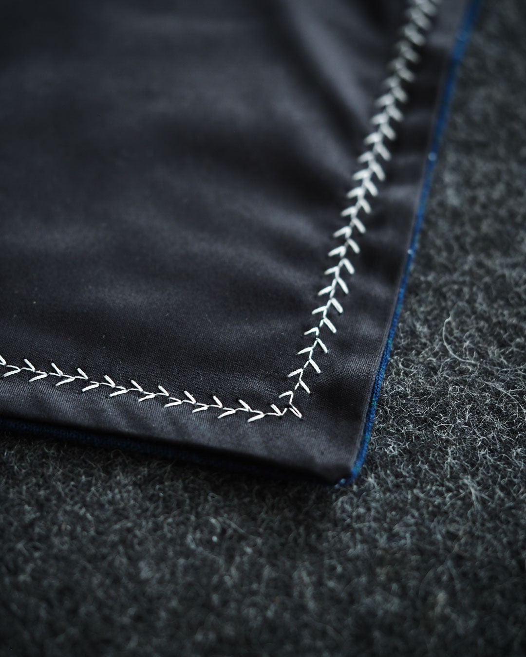 Kanto Goods Japanese indigo kasuri EDC hank. Blue handkerchief with microfibre handmade in Finland