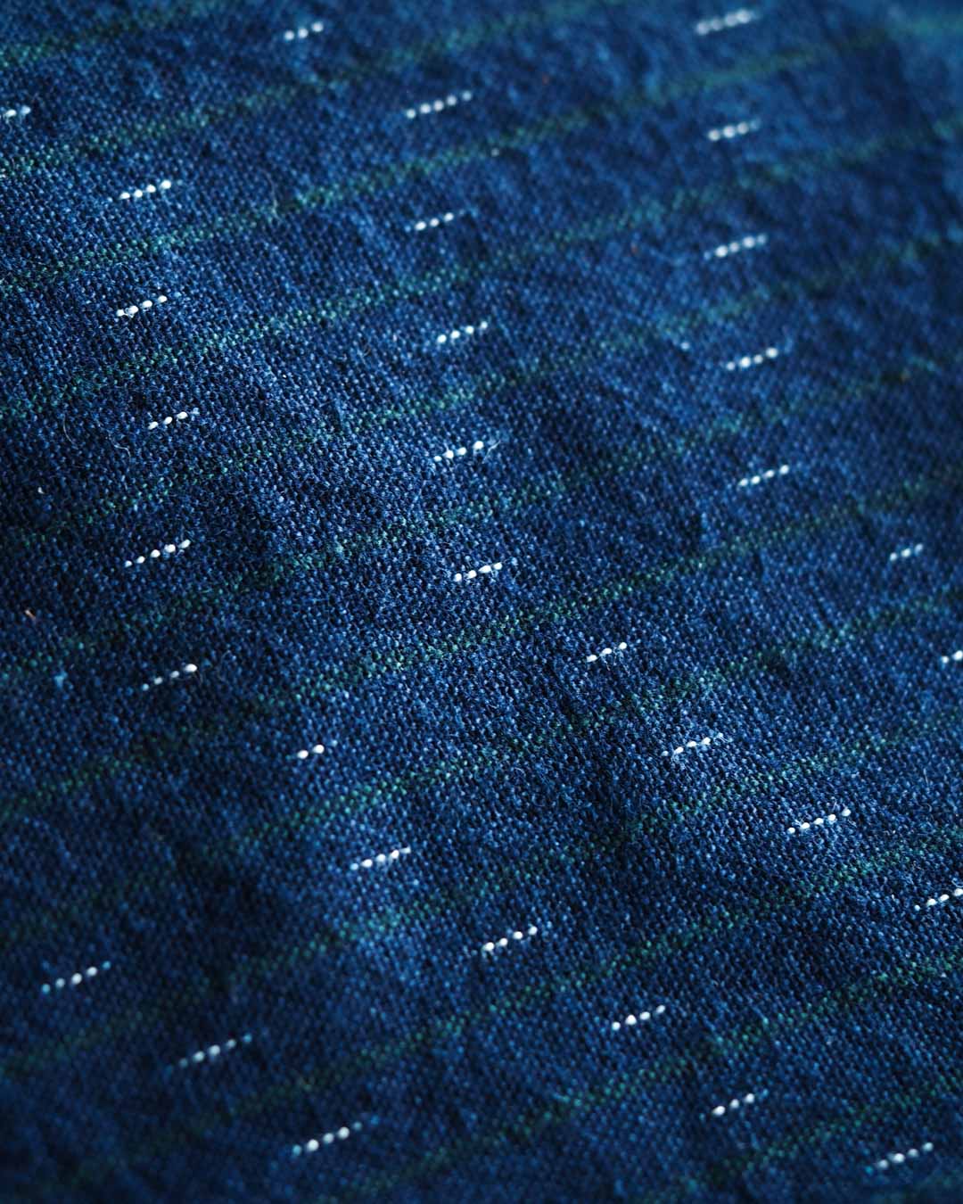 Kanto Goods Japanese indigo kasuri EDC hank. Blue handkerchief with microfibre handmade in Finland