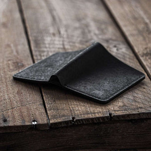 Handmade leather bi-fold wallet koloss black