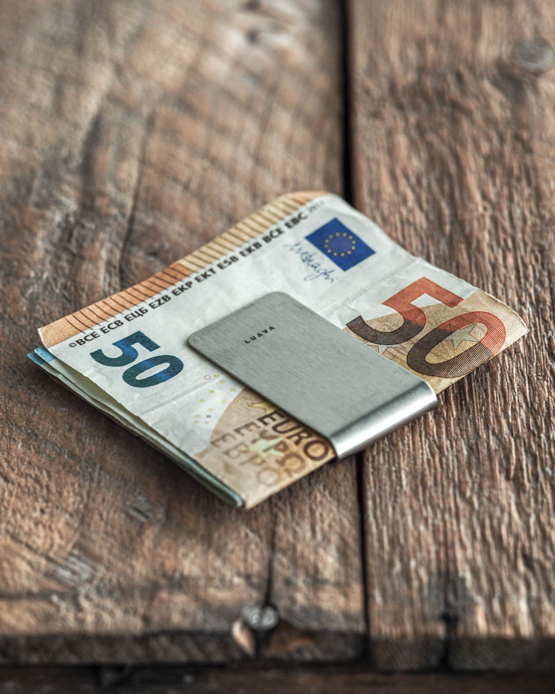 Stainless steel money clip wallet for cash