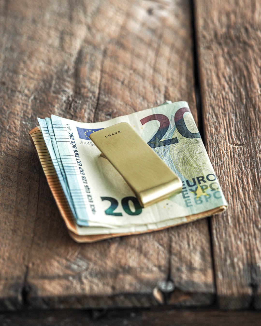 solid brass money clip addition to a wallet