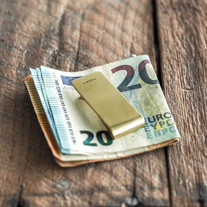 solid brass money clip addition to a wallet