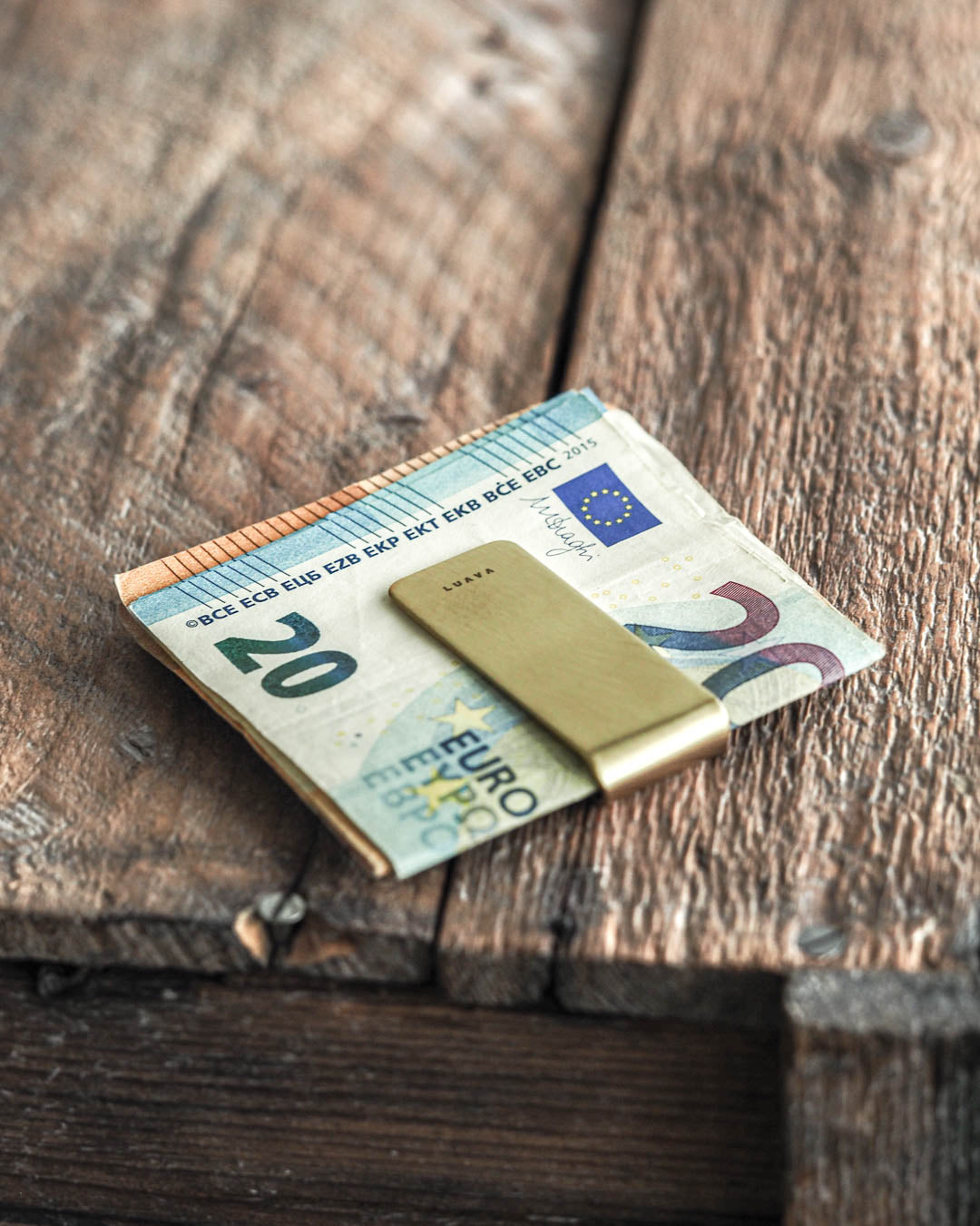 solid brass money clip addition to a wallet