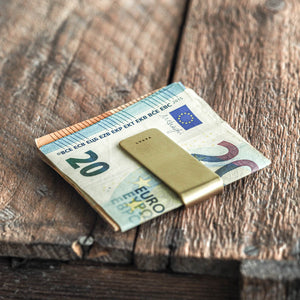 solid brass money clip addition to a wallet