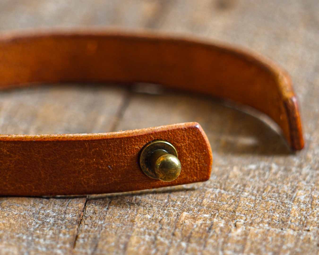 Luava leather single wrist band pueblo cognac