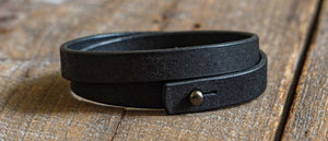 Luava leather double wrist band badalassi carlo pueblo black