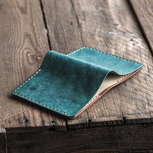 Luava handmade leather bi-fold wallet for men NERO shore