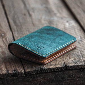 Luava handmade leather bi-fold wallet for men NERO shore