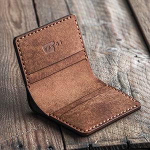 Luava handmade leather bi-fold wallet for men NERO shore