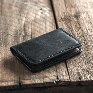 Luava handmade leather bi-fold wallet journeyman blackbrown closed