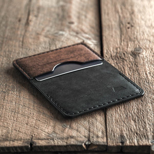 Luava handmade leather bi-fold wallet journeyman blackbrown open outside