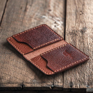 brown leather bifold wallet