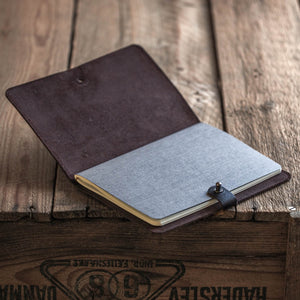 Luava handmade leather notebook cover a6 open