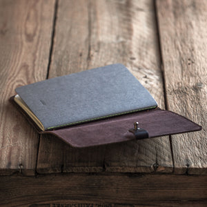 Luava handmade leather notebook cover a6 open angle
