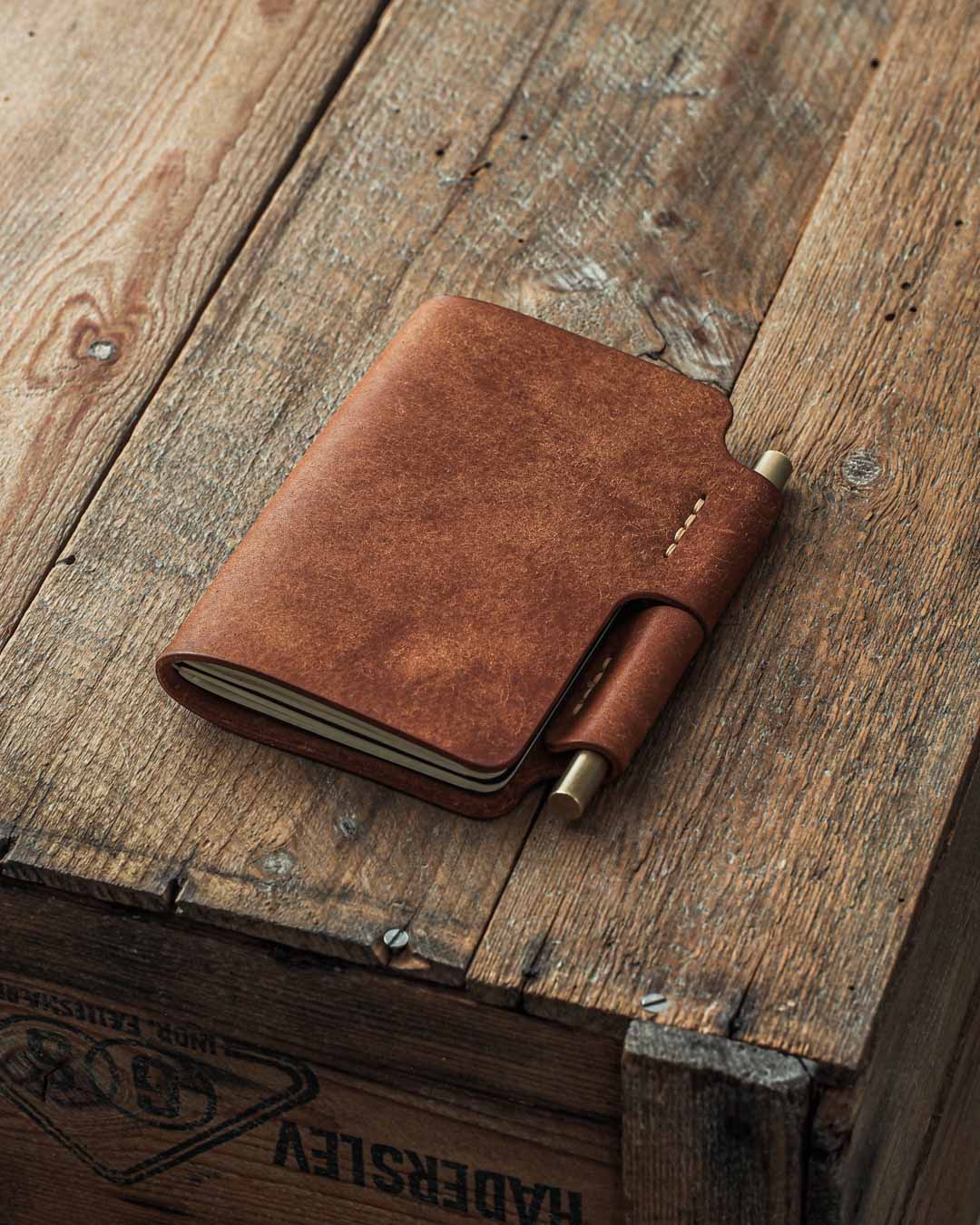 Luava brass ballpoint pen with Voyager Notebook Cover