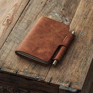 Luava brass ballpoint pen with Voyager Notebook Cover