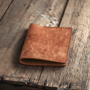 Luava handmade leather passport cover. color cognac. back