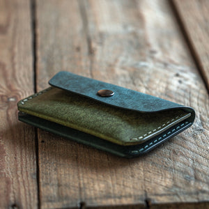 Handmade leather wallet Gambler wallet angle
