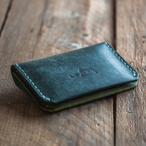 Handmade leather wallet Gambler wallet back