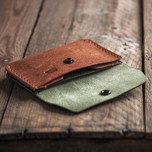 Luava handmade leather wallet Gambler color branch open