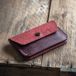 Handmade leather wallet gambler candy front
