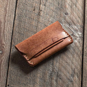 Luava handmade leather wallet gofer cognac front