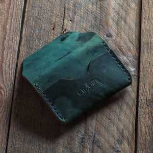 Horween shell cordovan reversed leather wallet gofer back