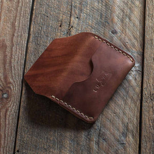 Handmade shell cordovan leather wallet Gofer back