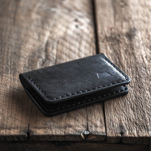Luava handmade leather bi-fold wallet journeyman black closed